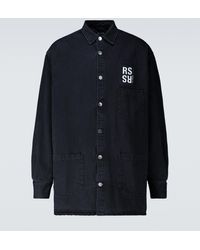 mens black denim shirt uk