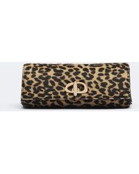Amanu - Tanzania Leopard-Print Calf Hair Clutch - Lyst