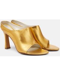 Bottega Veneta - Mules Rana En Cuir Metallise - Lyst