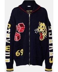 Stella McCartney - Intarsia Cotton Zip-Up Cardigan - Lyst