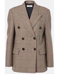 Chloé - Prince Of Wales Check Wool-Blend Blazer - Lyst