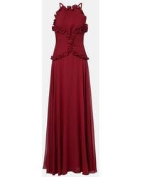 Elie Saab - Ruffled Silk Georgette Gown - Lyst