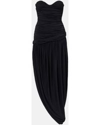 Magda Butrym - Ruched Asymmetric Draped Midi Dress - Lyst
