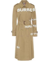Burberry Cotton-gabardine Trench Coat - Natural