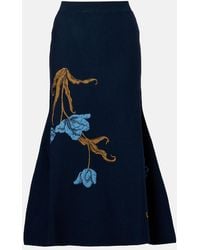 Erdem - Floral Jacquard Midi Skirt - Lyst