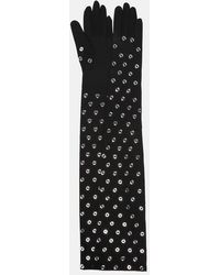 Alaïa - Eyelet Embellished Jersey Gloves - Lyst