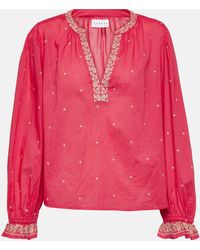 Velvet - Ania Embroidered Cotton Top - Lyst