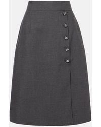 Dolce & Gabbana - Virgin Wool Midi Skirt - Lyst