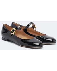Gianvito Rossi - Mary Ribbon Patent Leather Mary Jane Flats - Lyst