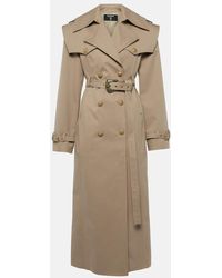 Balmain - Long Double-breasted Trench Coat, - Lyst