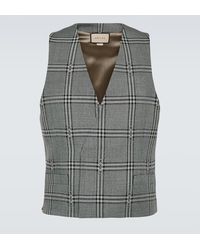 Gucci - Checked Wool Vest - Lyst