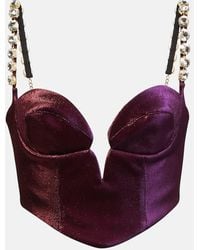 Area - Cropped-Top Aus Einem Baumwollgemisch - Lyst