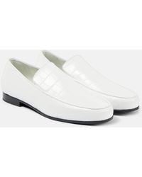 Totême - The Oval Croc-effect Leather Loafers - Lyst