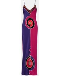PUCCI - Printed Silk Crepe De Chine Maxi Dress - Lyst