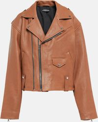 David Koma - Oversized Leather Jacket - Lyst