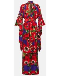 Dolce & Gabbana - Vestaglia in seta con stampa - Lyst