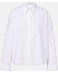 Dorothee Schumacher - Lace-Trimmed Cotton-Blend Poplin Blouse - Lyst