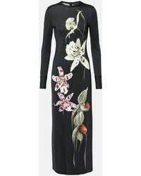 Oscar de la Renta - Floral Jersey Maxi Dress - Lyst