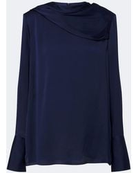 Tom Ford - Silk Georgette Draped Blouse - Lyst