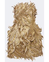 Oscar de la Renta - Floral Applique Bustier Dress - Lyst