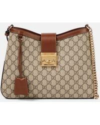 Gucci - Padlock Medium Gg Supreme Canvas & Leather Shoulder Bag - Lyst