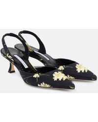 Manolo Blahnik - Carolyne 50 Floral Slingback Pumps - Lyst