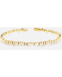 Suzanne Kalan - Classic 18kt Gold Bangle With Diamonds - Lyst