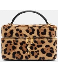 Saint Laurent - Gaby Leopard-Print Calf Hair Vanity Bag - Lyst
