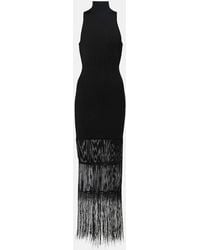 KHAITE - "Ribbed Knit Dress With Fringe Details" - Lyst