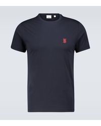 Burberry - T-shirt en coton à logo brodé - Lyst