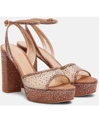 Gianvito Rossi - Organza And Suede Platform Sandals - Lyst