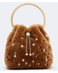 Jimmy Choo - Bon Bon Small Shearling Bucket Bag - Lyst
