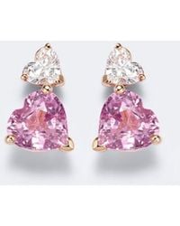 SHAY - 18Kt Rose Earrings With Sapphires And Diamonds - Lyst