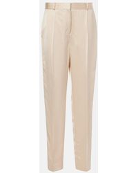 TOTEME - High-Rise Viscose Satin Straight Pants - Lyst