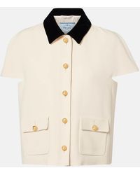 Prada - Top Aus Sable Mit Samt - Lyst