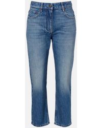 Valentino - Cropped Faded Straight Jeans - Lyst