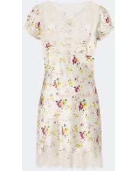 Doen - Elisaria Floral Lace-Trimmed Silk Minidress - Lyst