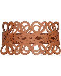 Loewe Anagram Cutout Leather Corset Belt - Brown