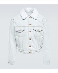 ERL - Jeansjacke Mit Teddyfleece - Lyst