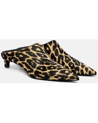 Jil Sander - Pointy Leopard-Print Calf Hair Mules - Lyst
