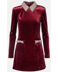 Rebecca Vallance - Minikleid Edwiena Aus Samt Mit Kristallen - Lyst