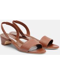 Manolo Blahnik - Patobarnu 30 Leather Slingback Sandals - Lyst