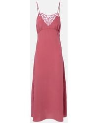 Chloé - Lace-Trimmed Silk Slip Dress - Lyst