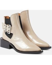 Ganni - Faux Leather Chelsea Boots - Lyst