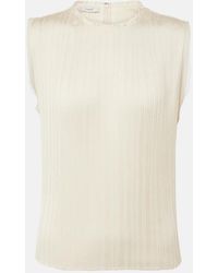 Vince - Top Aus Satin Mit Chiffon - Lyst