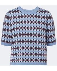 FRAME - Jacquard Wool And Cashmere Sweater - Lyst