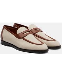 Loro Piana - Loafers Sergio Aus Canvas Mit Leder - Lyst