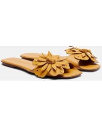 Zimmermann - Brightside Floral-Applique Leather Sandals - Lyst