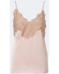 Valentino - Lace-Trimmed Cady Camisole - Lyst
