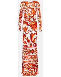 Dolce & Gabbana - Majolica Organza Maxi Dress - Lyst